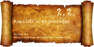 Kapitán Krisztofer névjegykártya