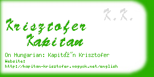 krisztofer kapitan business card